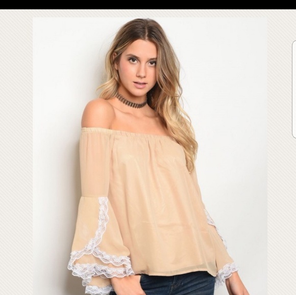 Off Shoulder Lace Top - Picture 2 of 3